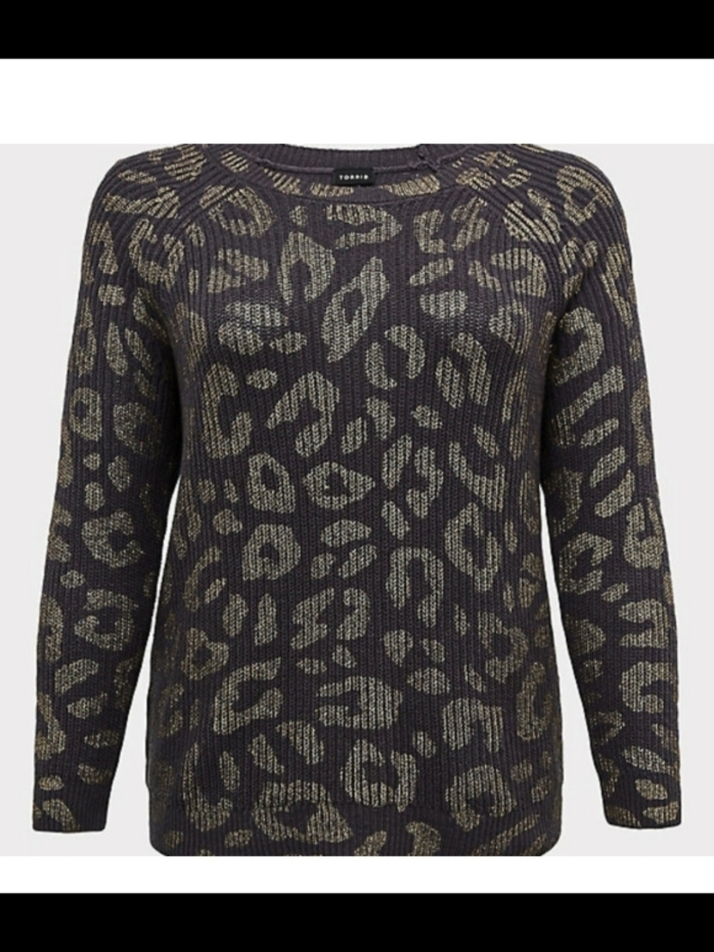 Black and Gold Leopard Print Sweater - Torrid